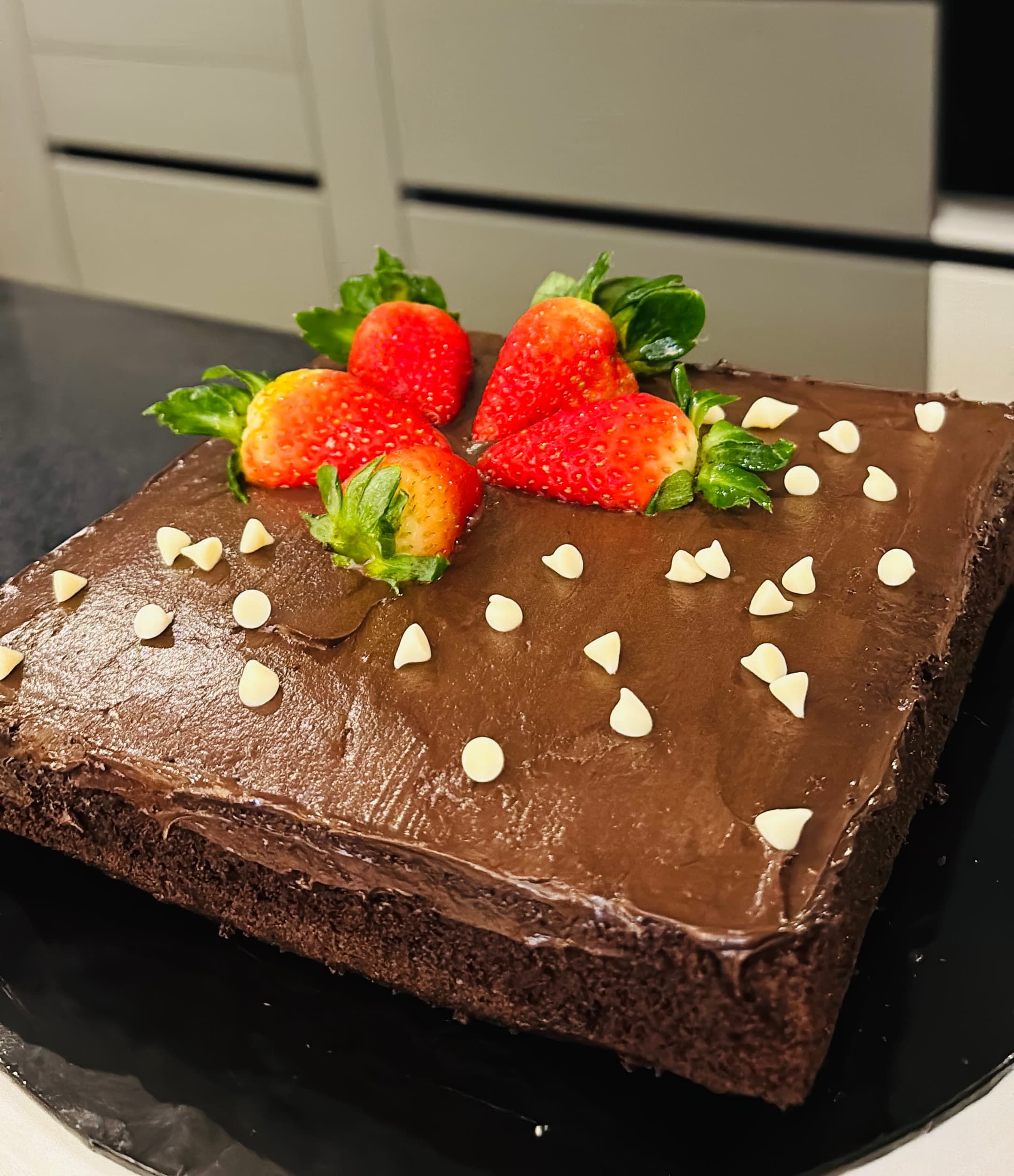 Chocolate Fudge & Strawberry Cake